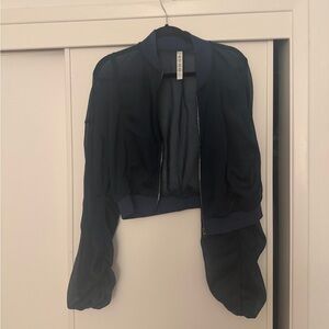 ALO Yoga Sheer Black Bomber Jacket